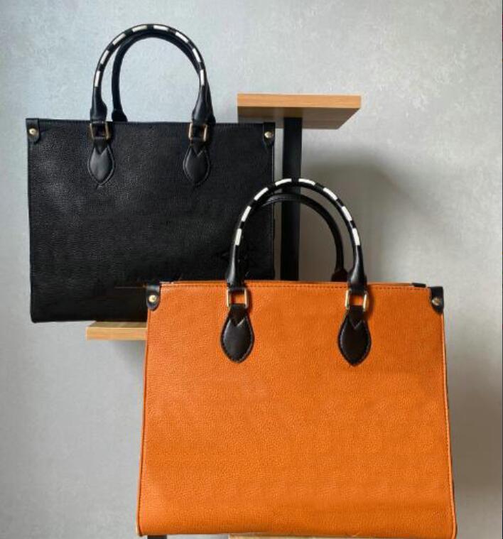

Designer Totes handbag luxury Shopping Bags Women brands Shoulder Bag leather Lady Fashion Woman Handbags business Purse Messenger embossing flower, Black