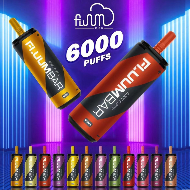 

Original Fluum Bar Disposable E cigarettes Devices 6000 Puffs Vape Pen 15ml Pre-filled Mesh Coil Pods Cartridge 600mAh Rechargeable Battery Vaporizer 24 Flavors