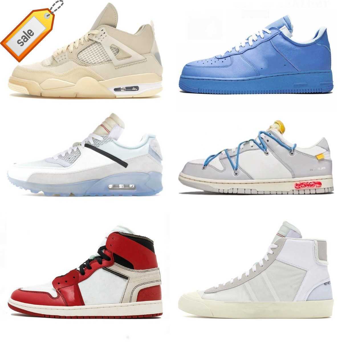 

2023 Boots Designer One Low 90 Running Shoes Men Women Rubber Airs OFFS Mca Volt White Black Blue Basketball Jumpman 1 1s 4 Sail 4s 5 Fly Knit 2.0 SB, A1 the pure white 36-45