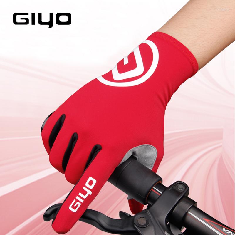

Cycling Gloves GIYO Long Full Fingers Sports Touch Screen Gel Women Men Summer Finger MTB Road Riding Racing, Black