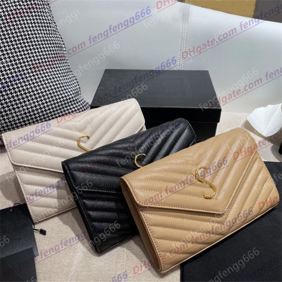 

High quality genuine leather women's bag high quality original luggage Messenger Shoulder Handbag Wallet straddle Chain Clutch Bags, White+ gold chain