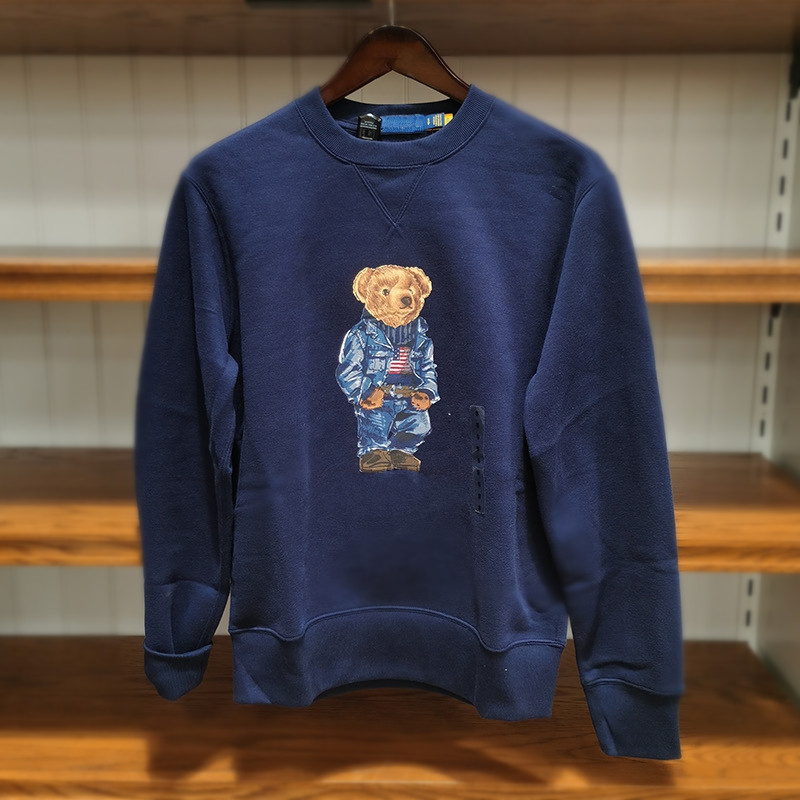 

2023S Men' Sweatshirt print bear sweater US SIZE Sweatshirts Thick cotton tracksuits men long sleeves, Black4