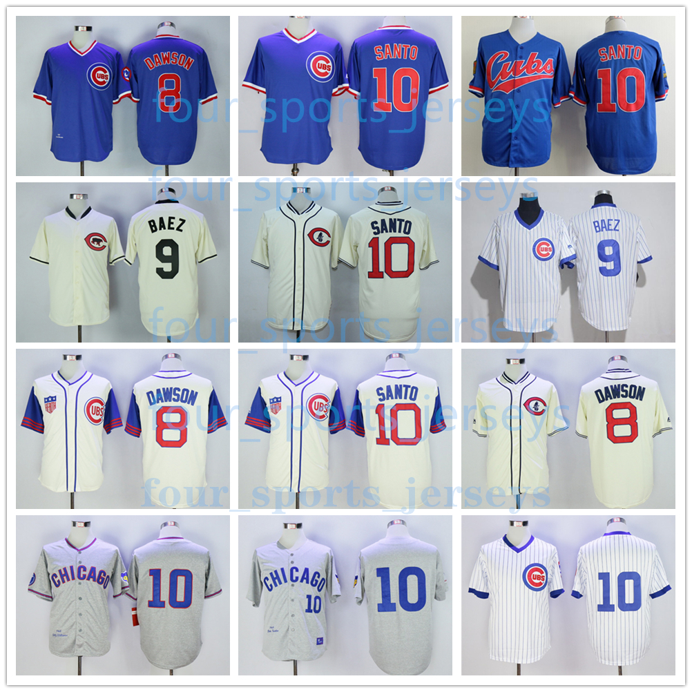 

Retro baseball Jerseys 8 Andre Dawson 9 Javier Baez 10 Ron Santo Size S--6XL sdskndsasdas, Picture
