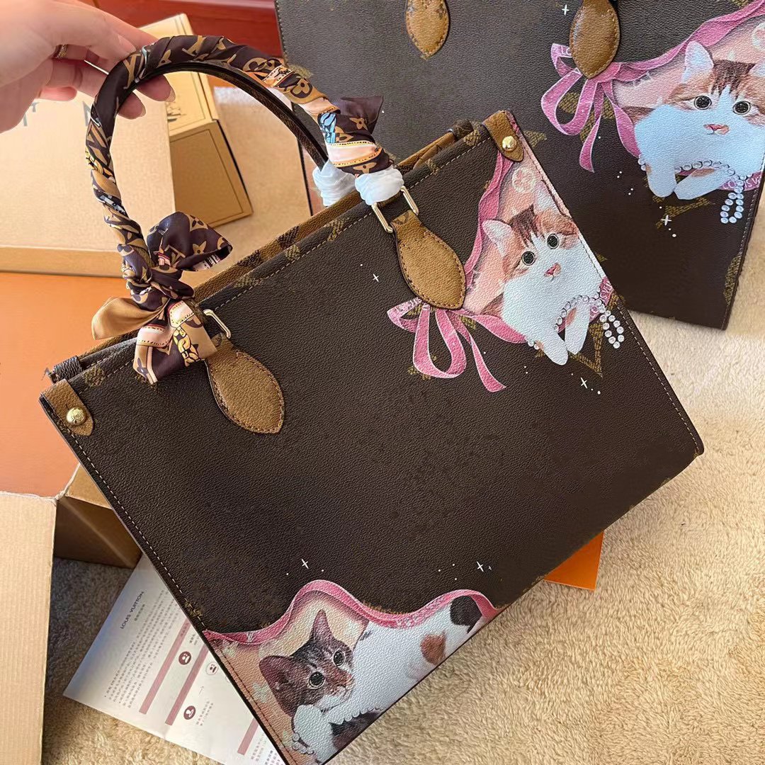 

top Shoulder Bags Shopping bags Women Leather Luxurys Designer Handbag Female Fashion Messenger ONTHEGO Handbags Purse Tote M45039 M44576, Invoice - not sold separately