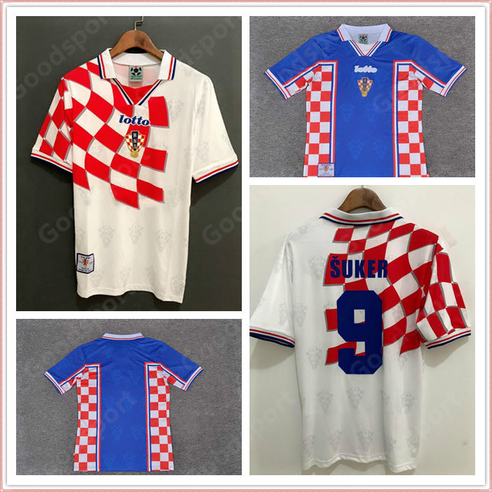 

RETRO 1998 SUKER home away retro classic jersey custom football shirt number suker best quality football clothing calcio, Men
