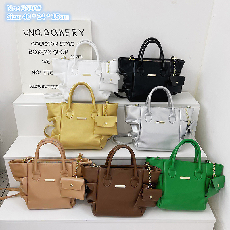 

Wholesale ladies shoulder bag 7 colors elegant solid color leather coin purse simple Joker gold fashion backpack large capacity two-piece western style handbag