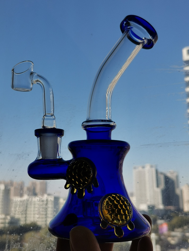 

Glass Beaker Bong Hookahs Mini Dab Rigs heady Glass Oil Smoke Water Pipes Unique Smoking Accessories With 14mm Bowl 7.1 inchs