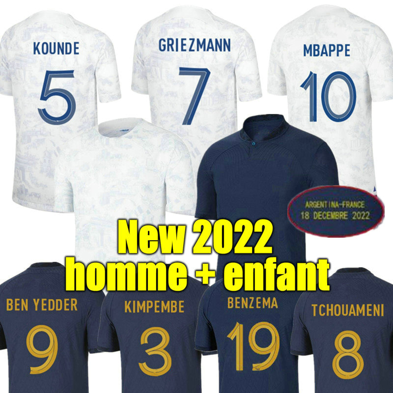 

MBAPPE soccer jerseys 2022 BENZEMA GRIEZMANN French club Full Sets POGBA cup GIROUD KANTE Maillot de foot equipe Maillots kids kit women Men football shirt, Aldult 2022 home