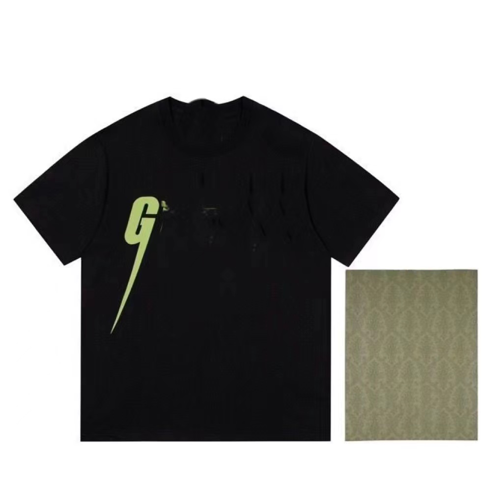 

2023 classic series printed pattern men's T-Shirts OD65 pure cotton round neck men's and women's T-shirt tide brand large size couple