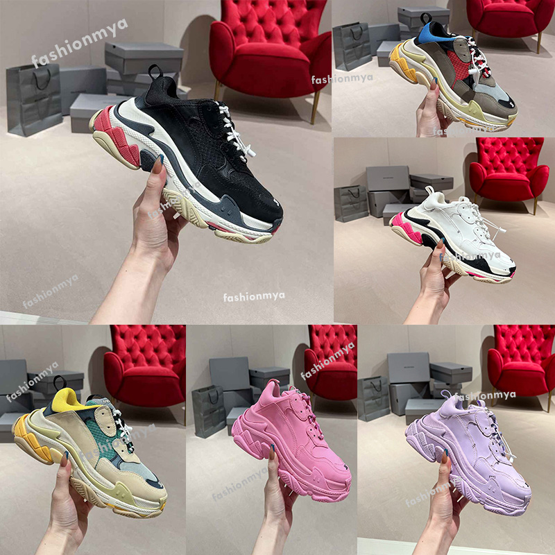 

Triple s Sneakers Womens Mens Casual Shoes Black Red White Green Grey Blue Dad Clear Sole Platform Paris Tennis Designers Sports Trainers