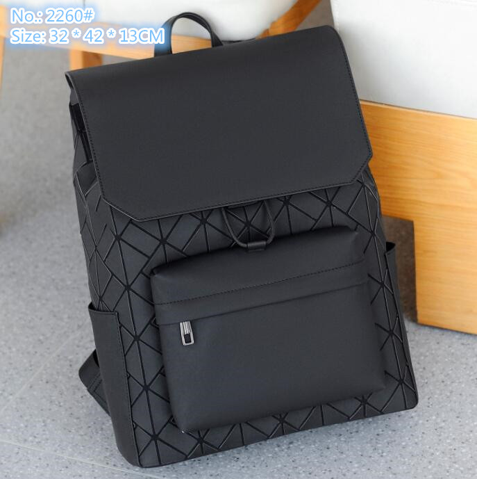 

Wholesale factory men shoulder bags 3 colors street personality geometric fashion backpack college style pattern crossbody bag casual leather backpacks, Silver-2260#