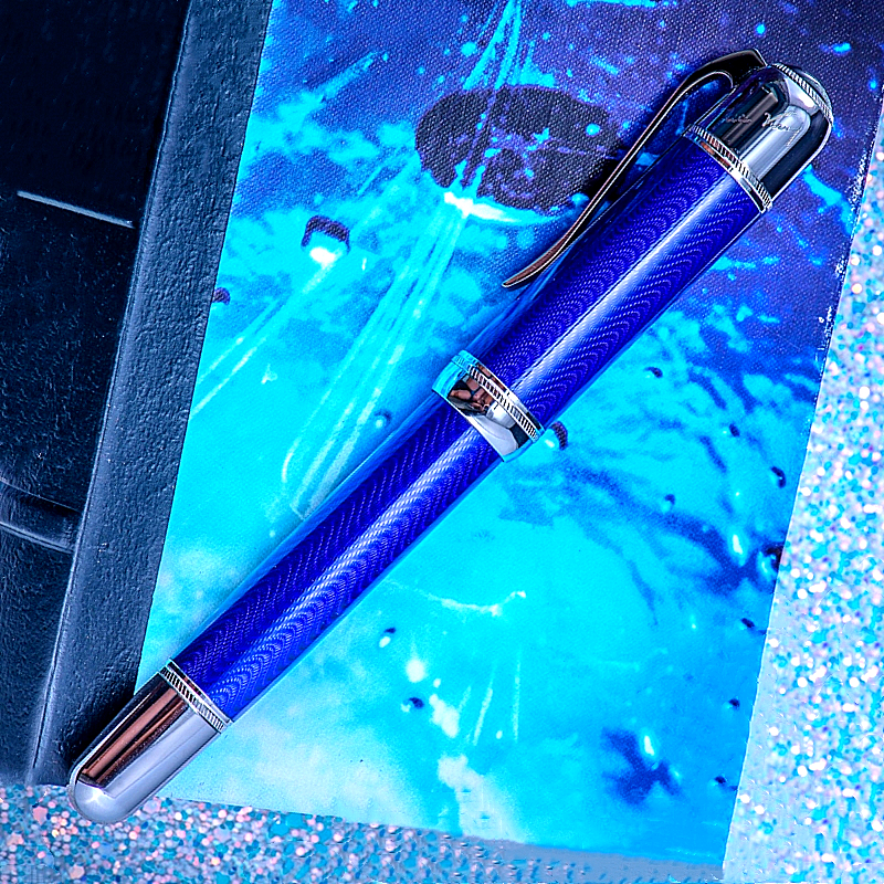 

Top High quality Writer Jules Verne Pen Special edition Ocean Blue and Red Black Metal Ballpoint pen Rollerball Fountain pens office school supplies 14873/18500, As picture shows
