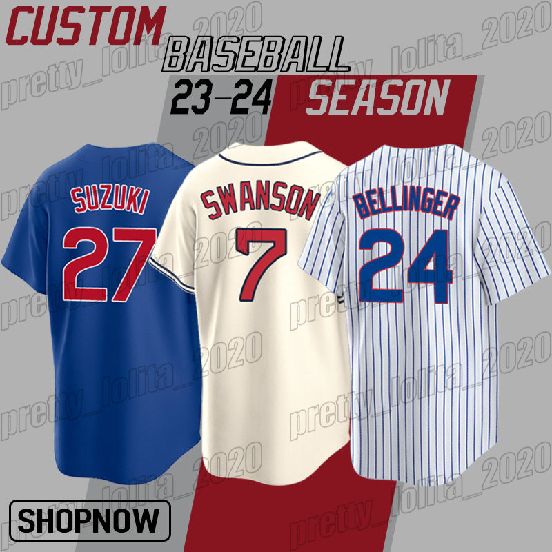 

Cubs 7 Dansby Swanson Baseball Jersey 24 Cody Bellinger Jameson Taillon Ian Happ Nico Hoerner Jerseys Patrick Wisdom Christopher Morel Marcus Stroman Ryne Sandberg, Man custom jersey (xx)