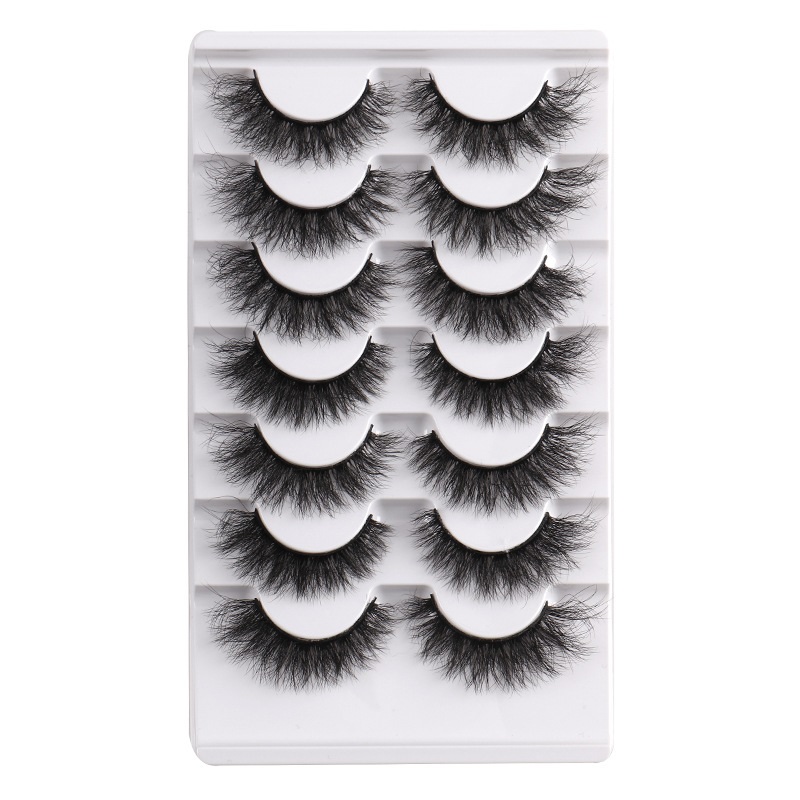 

False Eyelashes 7Pairs Pack Cat-Eye Fluffy Faux Mink Lashes Wispy Dramatic Long Thick Volume Fake Eye Lash Multipack