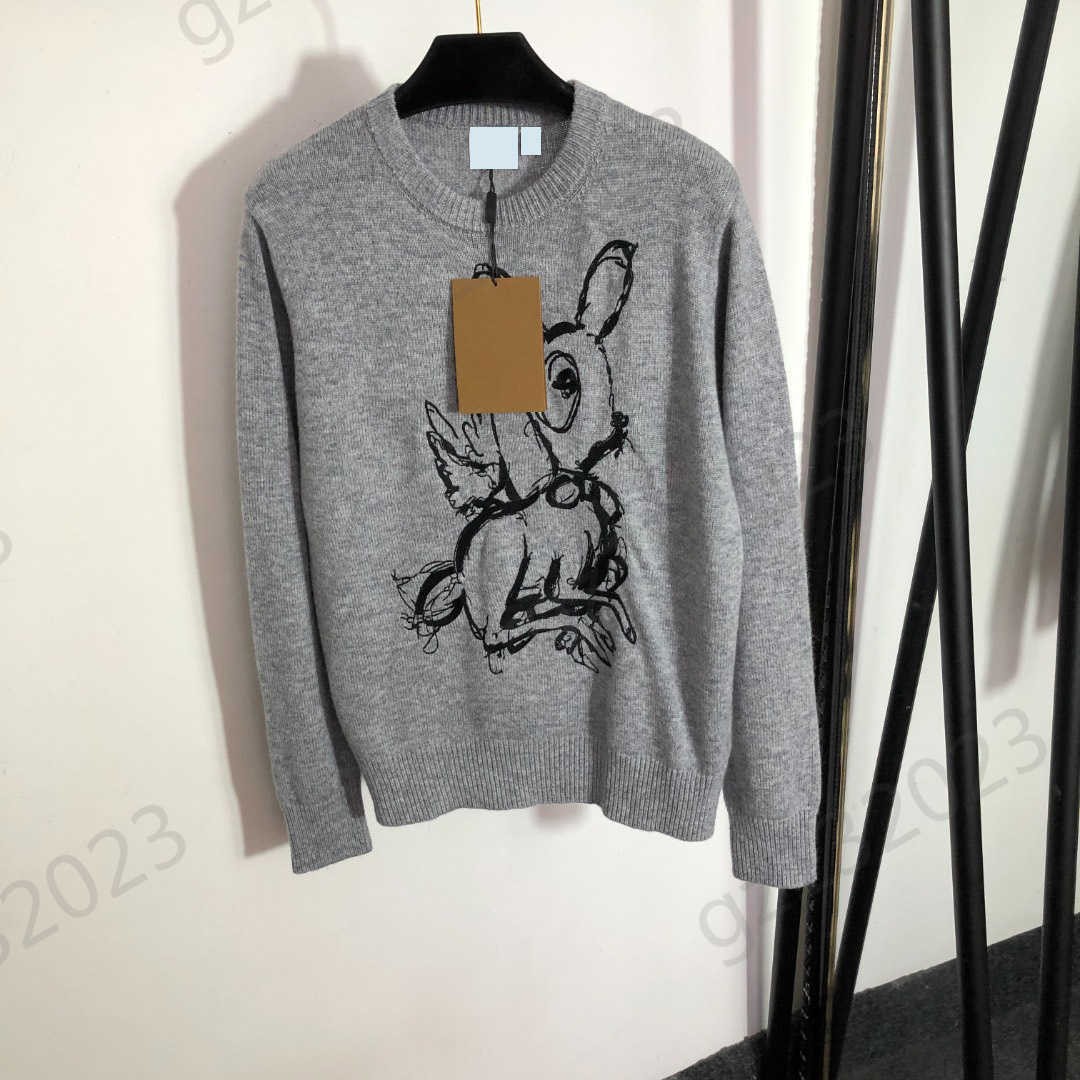 

Womens Sweaters Fawn Pattern Embroidery Long Sleeve Cashmere Knit Sweater Thread Round Collar Casual Joker Knitwear Brand Designer Women Apparel