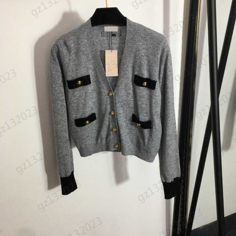 

Cardigans Womens Sweaters Color Matching Pocket Single Row Buttons V-neck Knitted Cardigan Long Sleeved Slim Cashmere Knitwear Women Clothes 1970