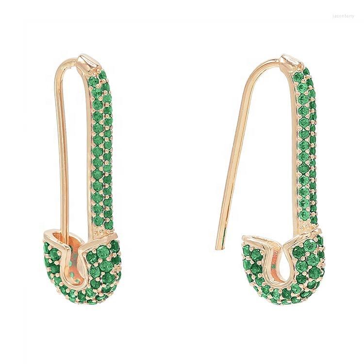 

Hoop Earrings Original Brand Fashion Custom 925 Silver Cubic Zirconia Ear Safety Pin Earring Rose Gold Plated
