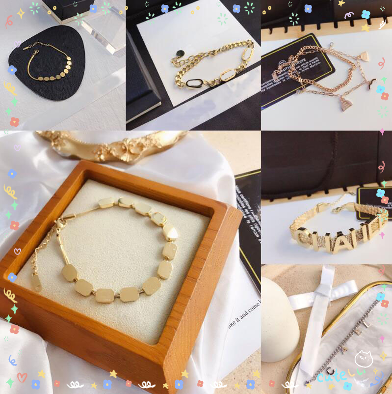 

20style Fashion Designer Chain Bracelets Stainless Steel Jewelry Letter Pendant Bracelet for Women 18K Gold Plated Accessories