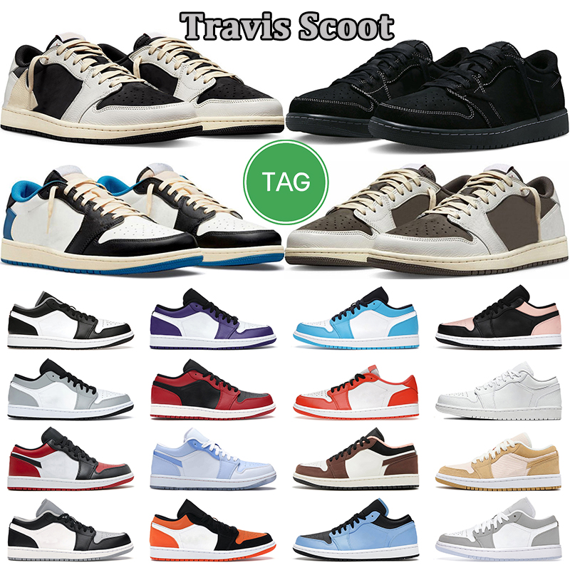 

jumpman 1 low basketball shoes men women travis scotts 1s lows Reverse Mocha Ice Blue UNC Black Royal Shattered Backboard mens outdoor trainer