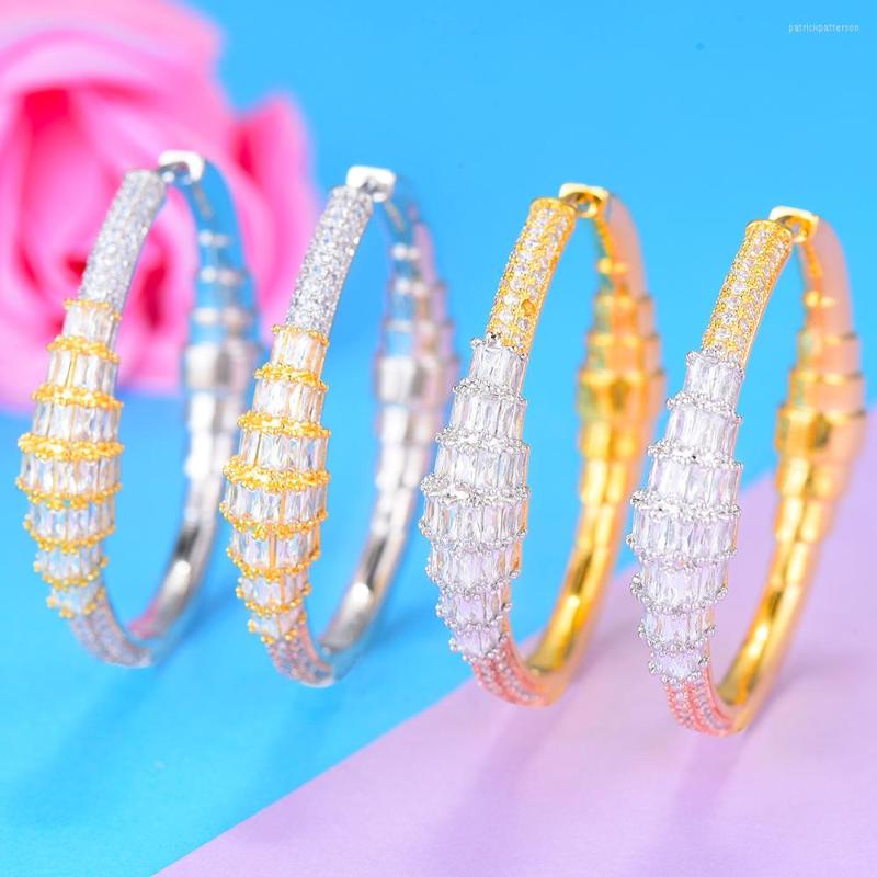 

Hoop Earrings LARRAURI 2022 Luxury Round Cubic Zircon Statement Big For Women Wedding DUBAI Bridal Circle