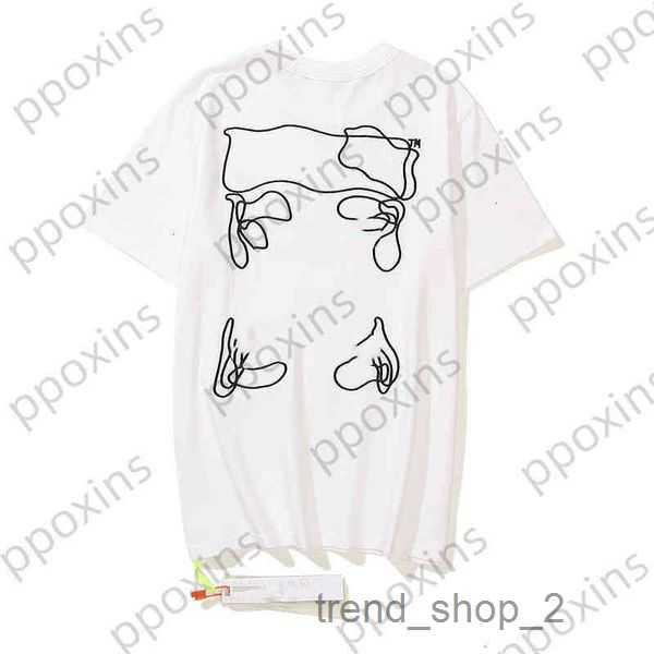 

Off Men's T-shirts Irregular Arrow Summer Loose Casual Short Sleeve T-shirt for Men and Women Printed Letter x on the Back Print 5 whites 6OIM, 20
