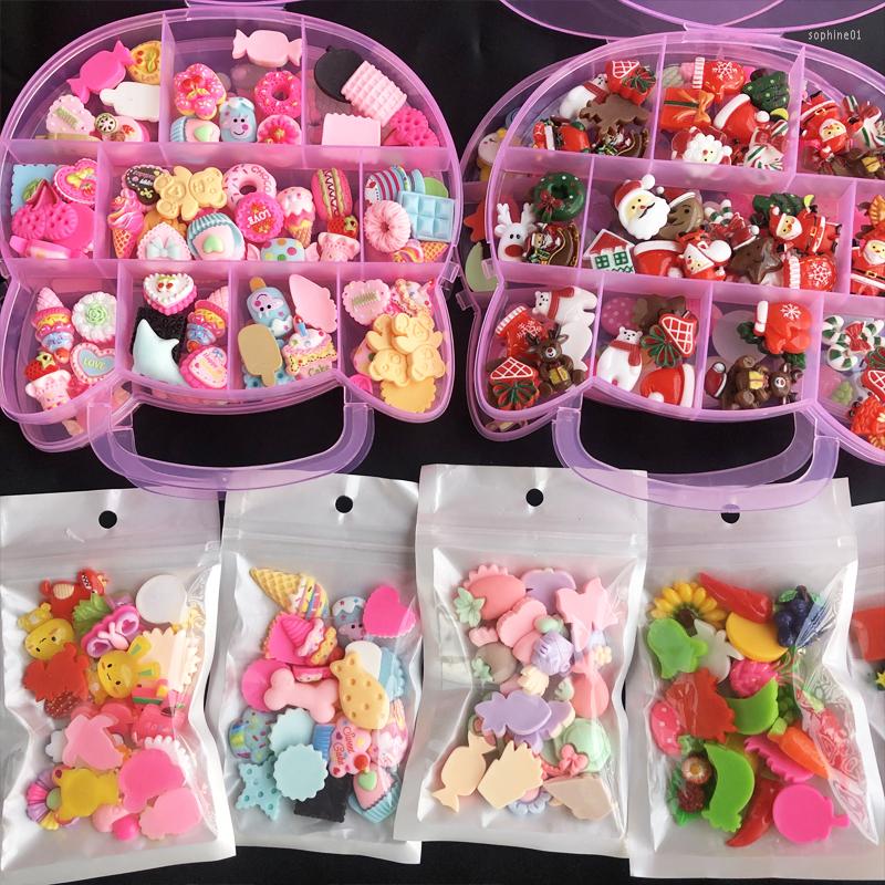 

Nail Art Decorations Kawaii Accessories Charms Collection Animal/Fruit/Flower/Ice Cream Candy For Long Manicure DIY Crafts Pack In Bag/Box