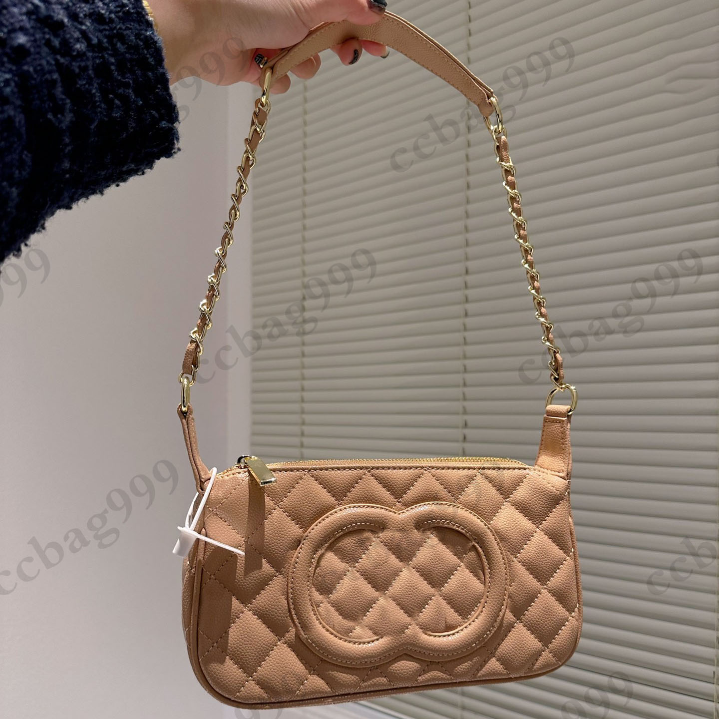 

Vintage Caviar Single Shoulder Designer Bags Classic Diamond Quilted Hardware Chain Zipper Underarm Wallets Matelasse Luxury Coins Purse Crossbody Bag 23x13CM, Box