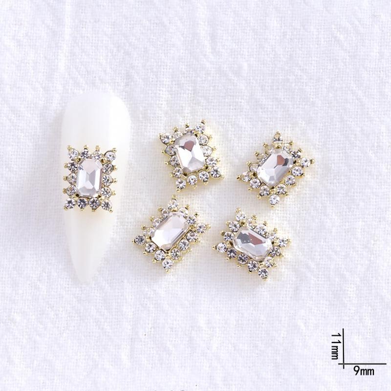 

Nail Art Decorations 5PCS Korean High Quality Glass Charms Clear/Pink/AB/ Luxury Octagon Glitter Jewelry For Supplies Crystal Gems