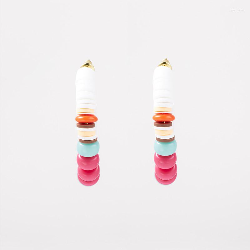 

Hoop Earrings 2022 Trends Candy Color Cute Boho Women's 925 Silver Stud Aesthetic Accessories Beads Unique Jewelry