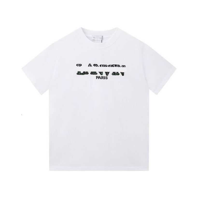 

Men' T-shirts Mens Womens Shirt Cotton Lanvins Hand Painted Luxury Tops Ink Splash Graffiti Letters Summer Loose Shorts Sleeve Round Neck M6hp