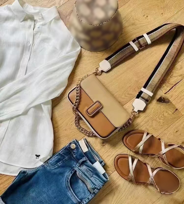 

Womens mens Marc the tote Genuine Leather bag Designer baguette purses for wallets clutch flap handbags Detachable shoulder strap crossbody square satchel WOC bags, Fuchsia