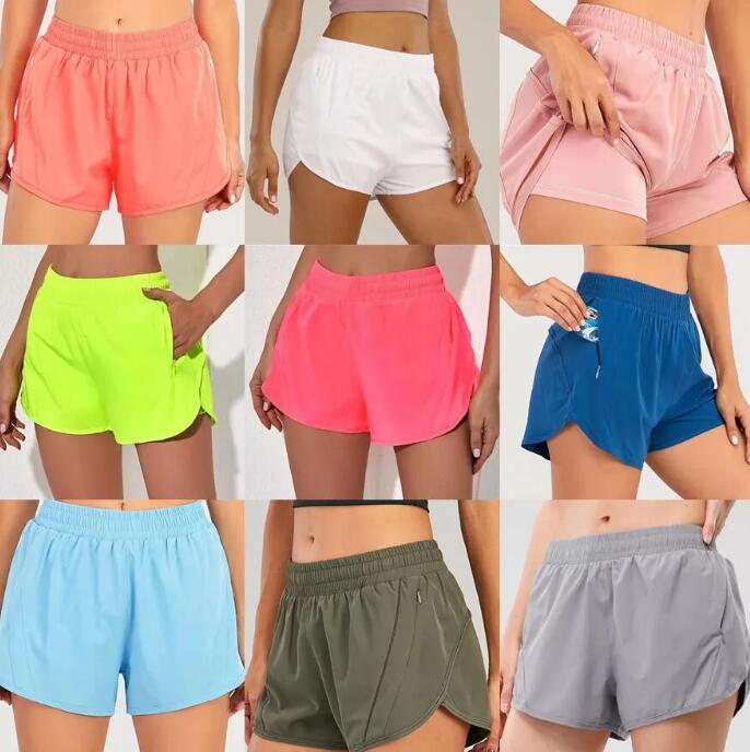 

Yoga Outfits 10 Colors Lu Yoga Short Pants Outfit Hidden Zipper Pocket Womens Sports Shorts Loose Breathable Casual Sportswear Exercise Fitness Wear S1204, Black