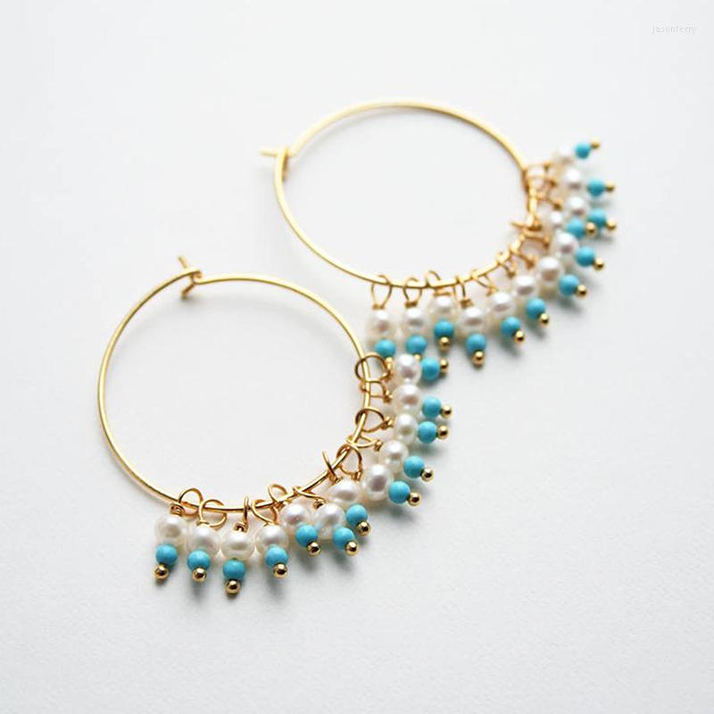 

Hoop Earrings 925 Silver Pearl Gold Filled Jewelry Handmade Brincos Minimalism Oorbellen Pendientes Boho