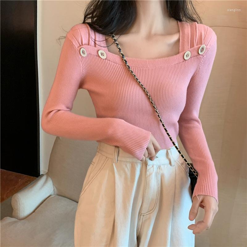 

Women's T Shirts Autumnwinter Pure Color Long Sleeve Leisure Square Gets Female Style Jacket 2022 Gray, Black