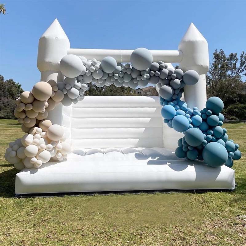 

Commercial party rentals inflatable white wedding bounce house moonwalk bouncy castle for party with blower free ship