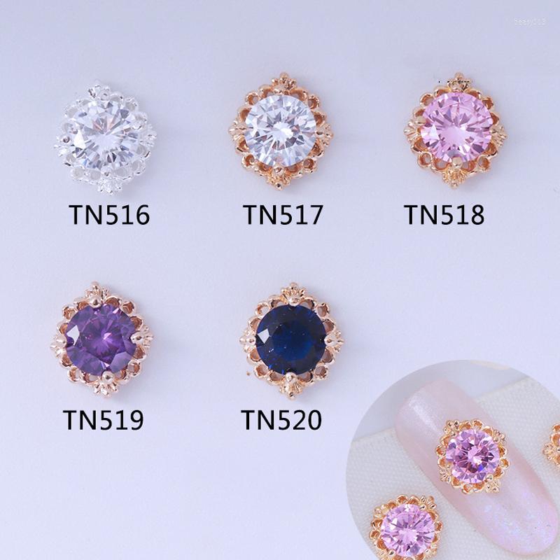 

Nail Art Decorations 5PCS Metal Zircon Glass Charms Elegant Korean Rhinestones Decoration With Gold Silver Alloy Crystals Gem Supply 8 10mm