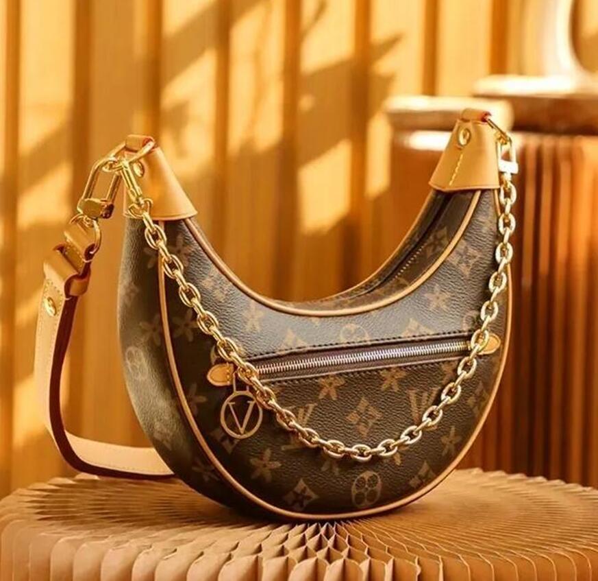 

loop hobo bags Handbag Designers Womens Coated Canvas Zipper Crossbody Shoulder Strap Bag Crescent bottom louise handbags vutton purses Moon vuitton Bags, Old flower
