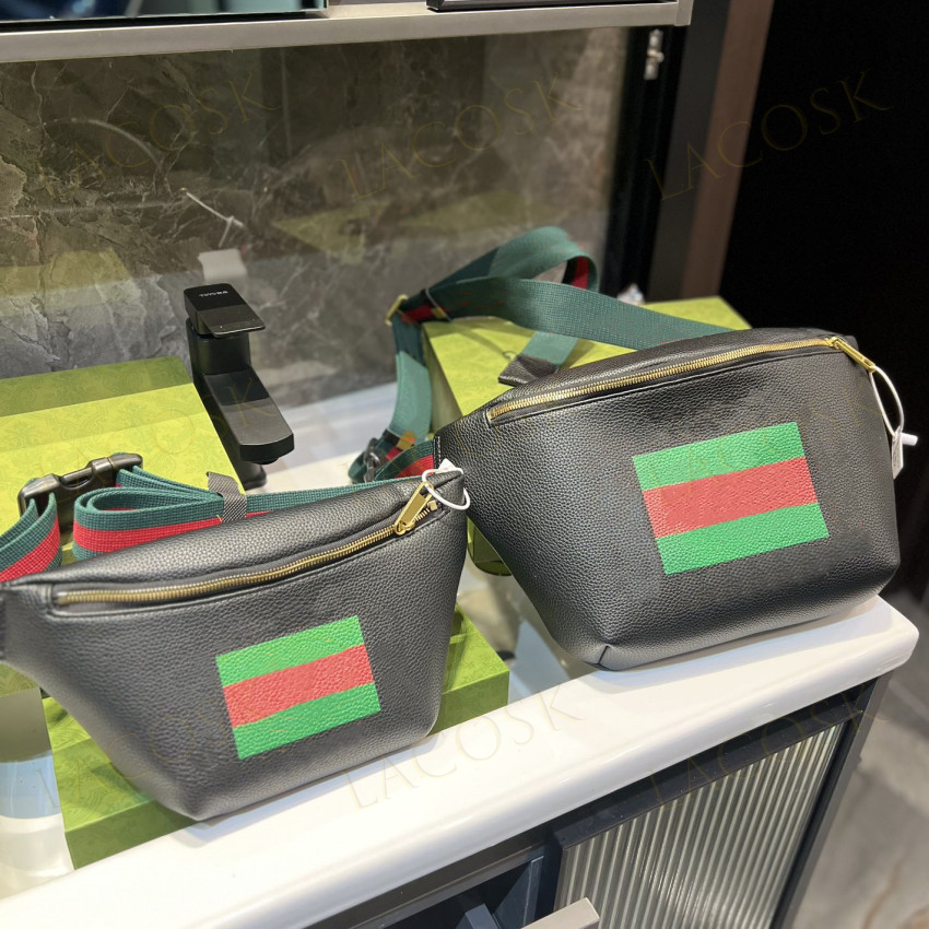 Fashion Waist Bags for Men Woman Large Chest Handbags Crossbody Graffiti Letter Wholesale Real Leather Bag 6Colors 22cm 28cm