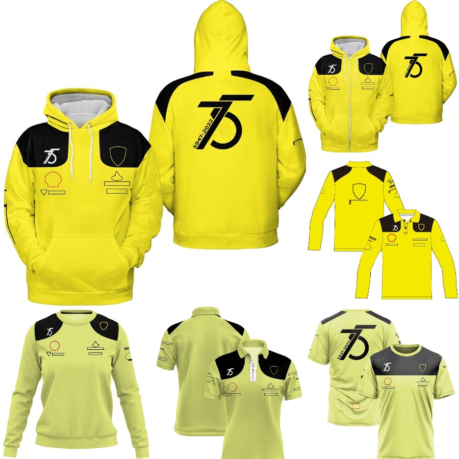 

2022 F1 Official Hoodie Formula 1 Team 75th Anniversary Hoodies Racer Sweatshirt Series F1 T-shirt Shirts Racing Driver POLO Shirt