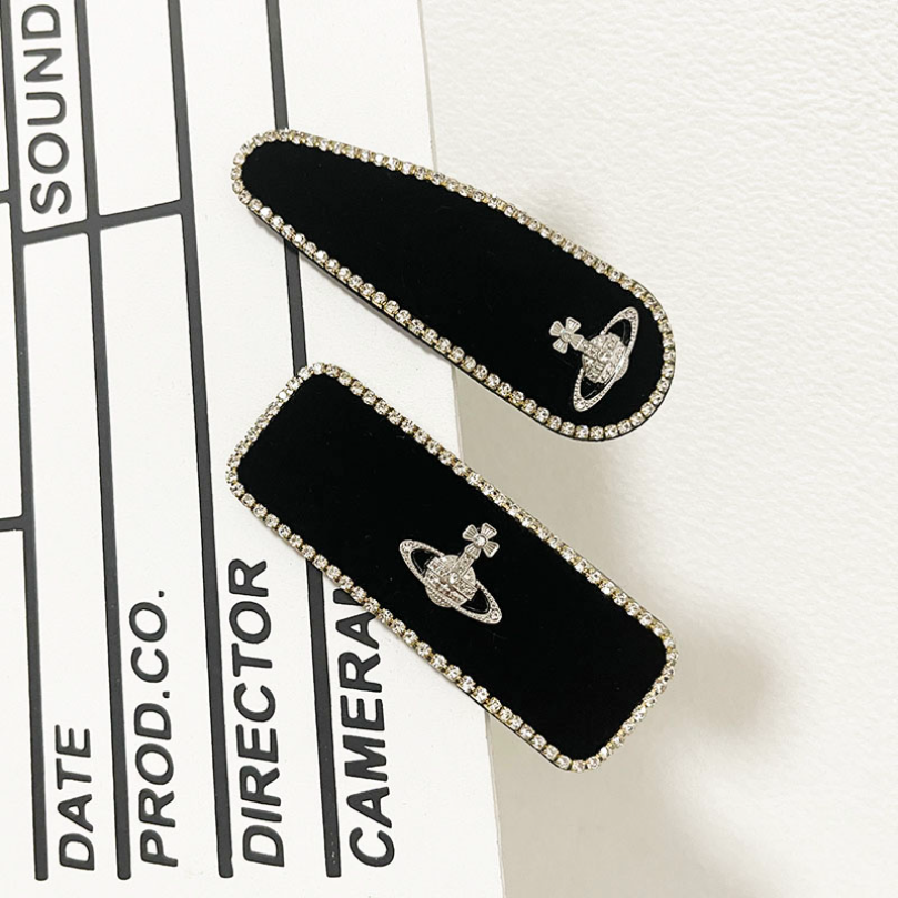 

Fashion Barrettes Designer Women Autumn Winter Classic Black Rhinestone Hairpin Luxury Brand BB Clip Leisure Hairclips High Sense Hairpin Hair Clips, Water droplet