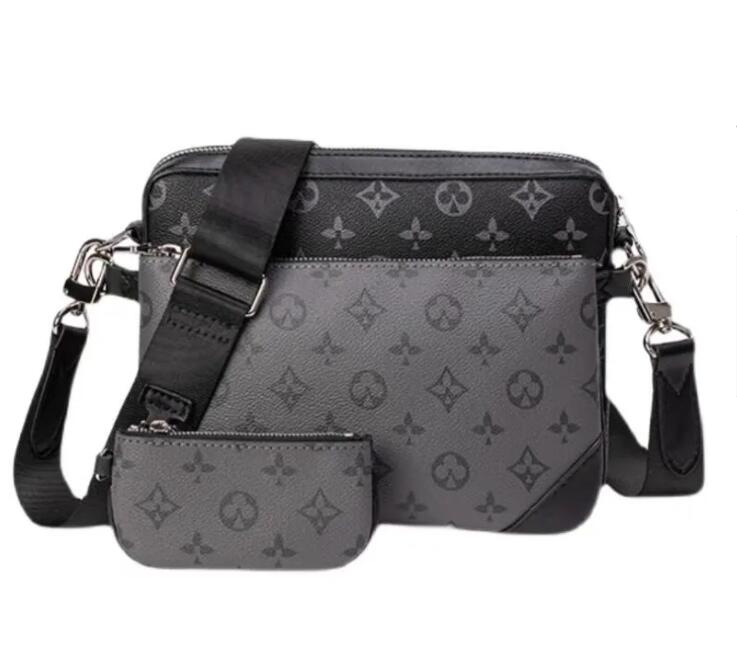 

TOP 3pcs/set women Shoulder Bags favorite pochette Crossbody Purse Messenger Handbag designer bag louis vuitton louise vutton LV WALLET viuton bag, Black flower