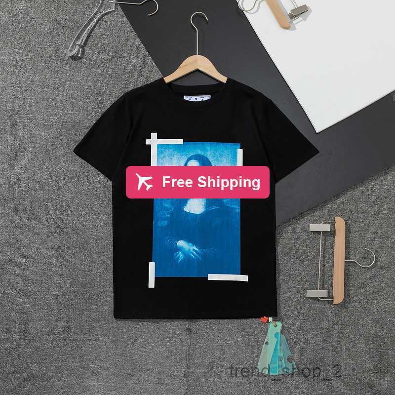 

t Shirt Fashion Mona Lisa Portrait Definition Direct Spray Printing Loose Round Neck Short Sleeve T-shirt whites GPGS, White