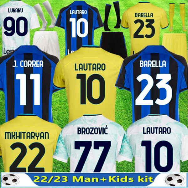 

22 23 ALEXIS BARELLA LUKAKU MENS Soccer Jerseys GOSENS DZEKO LAUTARO J. CORREA CALHANOGLU SKRINIAR BROZOVIC Home Away 3rd Football Shirt Uniforms, Green