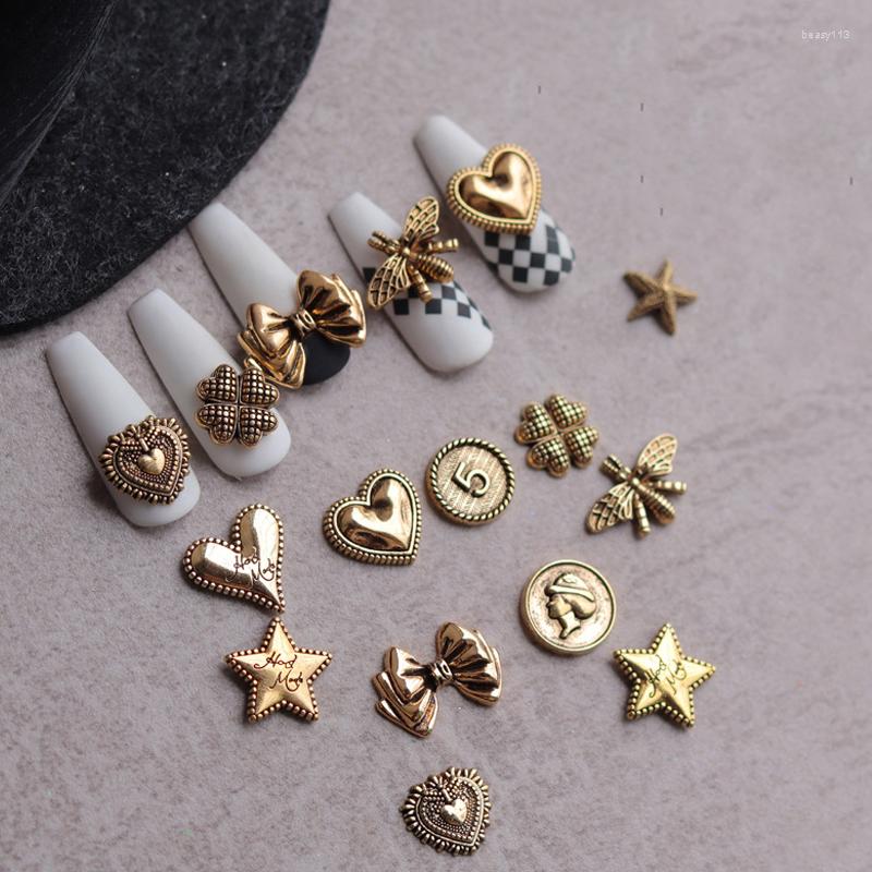 

Nail Art Decorations 100PCS/Lot Japanese 3D Gem Alloy Retro Bee Jewelry Manicure Tool Design Accessories Supply GE666
