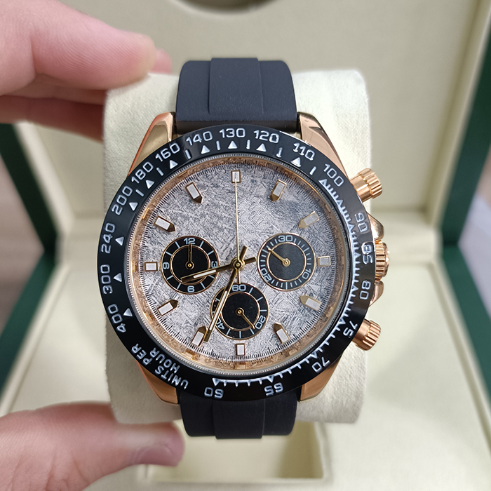 Montre chronographe pour homme en or Mouvement à quartz de haute qualité Montres-bracelets minuterie montre design multifonctionnelle bracelet en