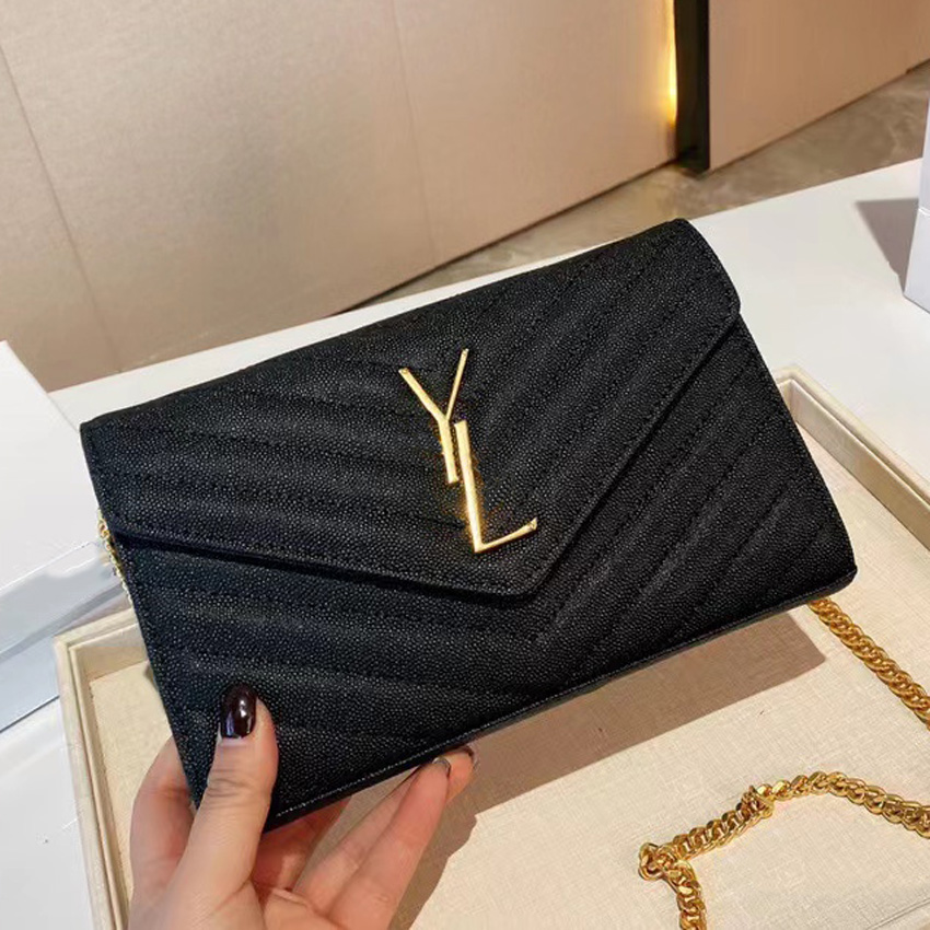 

5A Designer Bag 2023 Handbag Shoulder Chain Bag Clutch Handbag Wallet Classic Plaid Wallet Two Letter Solid Buckle Waist Square Stripe Ladies Luxury, #1