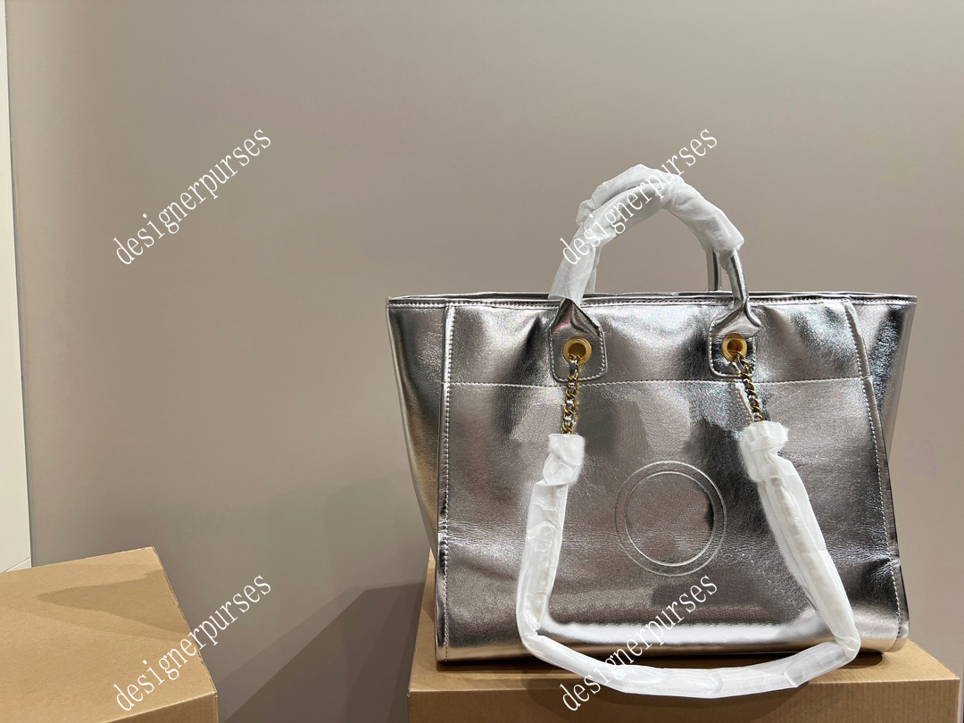 

TZ Women Luxury Handbags Designer Beach Bag Large Capacity Shopping Bags Purses Fashion Daily travel Tote golden hardware Chain shoulder bag handbag tote bags 38CM, Black