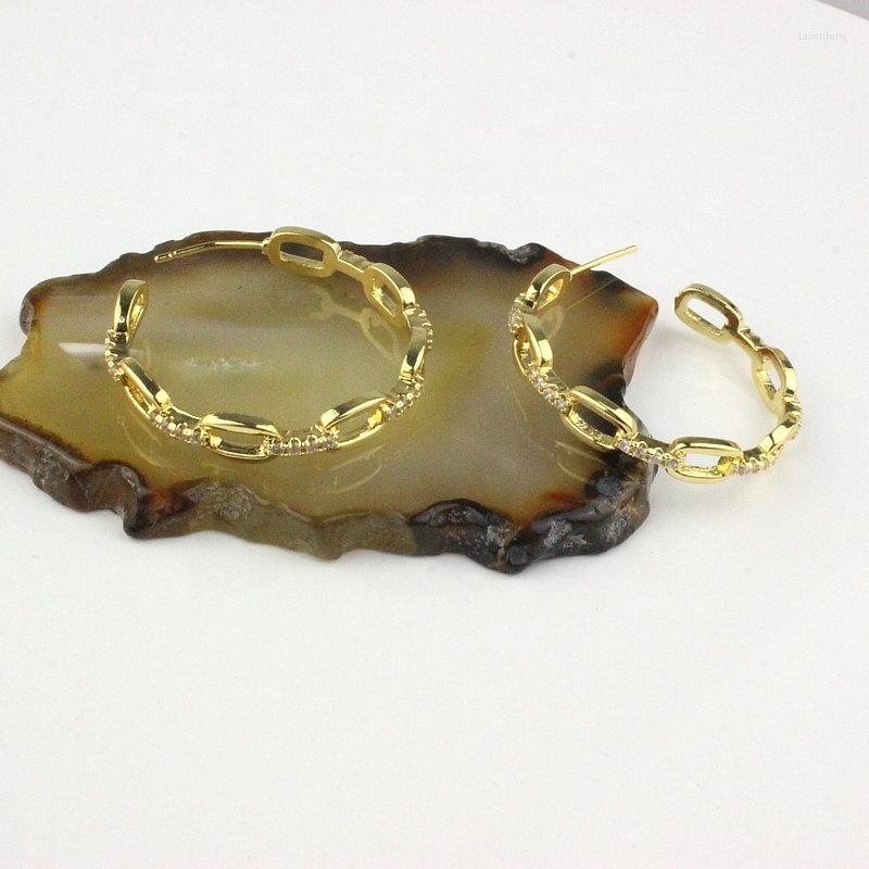 

Hoop Earrings 10pair/lot Fashion Large Circle Cz Stud Plated Cubic Zircon Charms Design Earring Wholesale