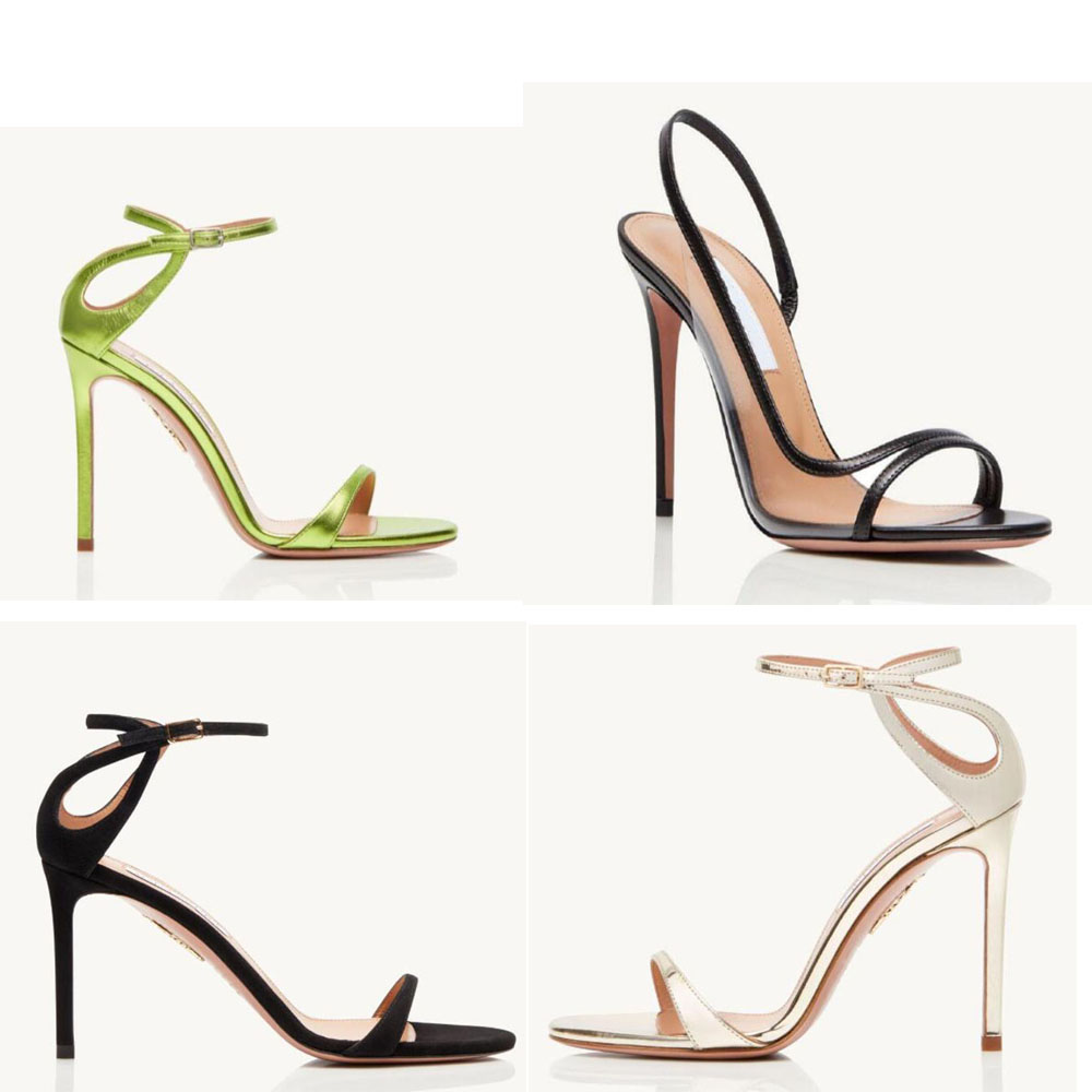 

Luxury all-weather Joy sandals Calfskin lace top shoes Fashion brand So Nude Plexi high heel sandals Elegant women show sexy and comfortable charm