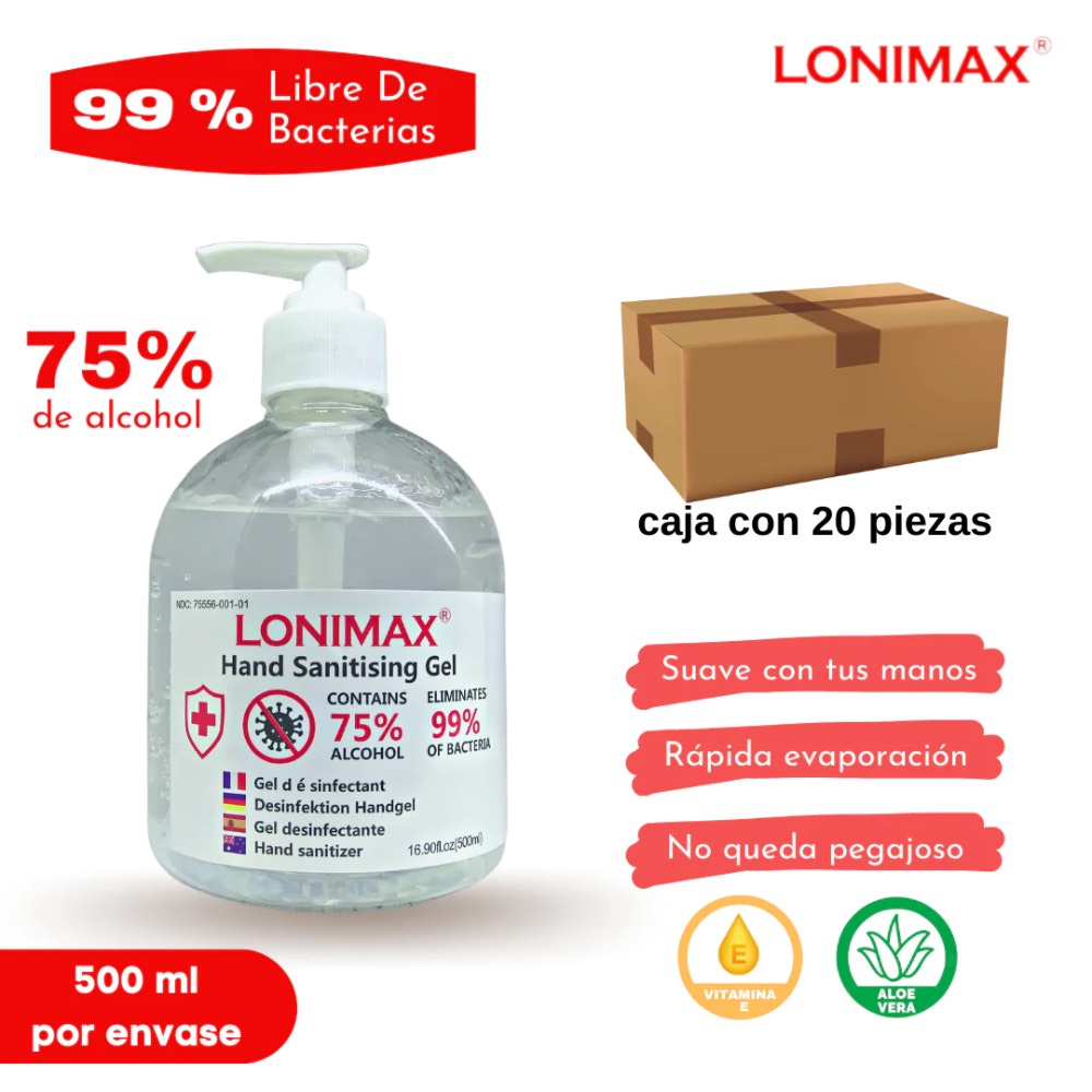 

Lonimax Hand Sanitising alcohol gel - 10 Pack of - 1 Set